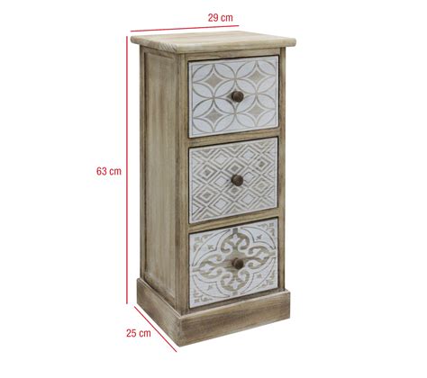 Table De Chevet Tiroirs Bois Beige Blanc R Tro Compacte X X