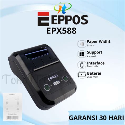 Jual Mini Printer Bluetooth Eppos EPX588 RPP02 58mm Printer Thermal