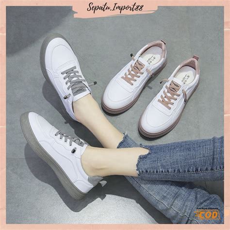 Jual Sepatu Sneakers Wanita Casual Wear Ala Korea Import Kualitas Super