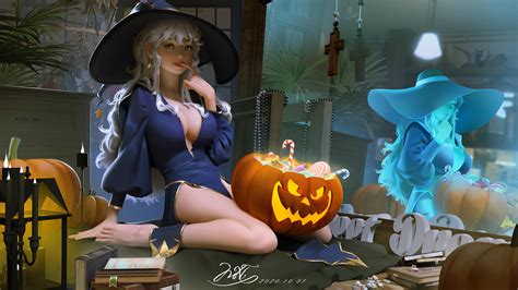 Wallpaper Anime Girls Halloween 3840x2160 Mo0oli 2138953 Hd Wallpapers Wallhere