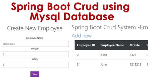 Spring Boot Crud Example With Mysql Database Store