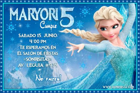 Invitación De Frozen Elsa Boni Fiesta