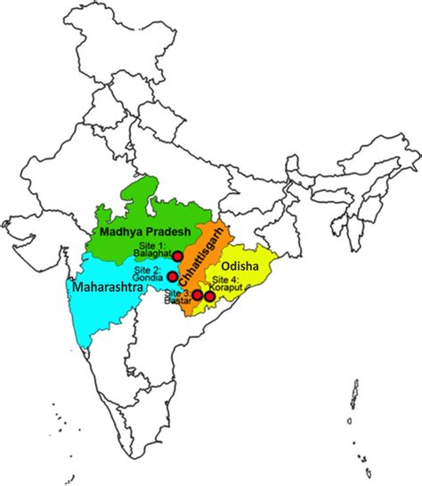 Map showing the study sites i.e. district Koraput (Odisha), district ...