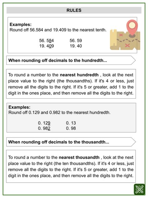 Rounding Decimals Themed Math Worksheets Aged 9 11