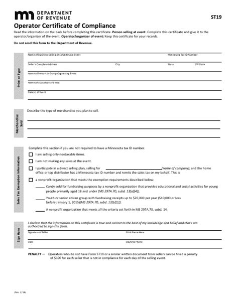 Form St19 Fill Out Sign Online And Download Fillable Pdf Minnesota