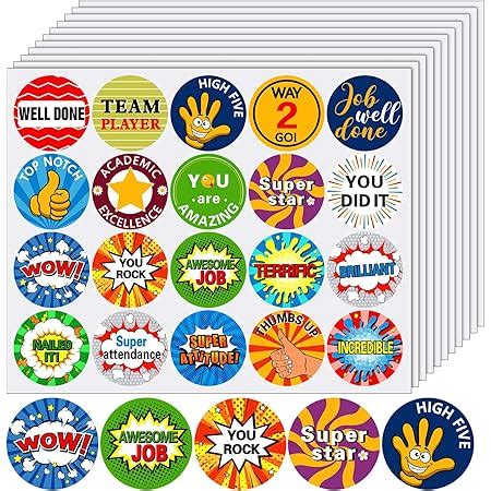 1000 Pieces Teacher Reward Stickers Motivational Positive Stickers ...