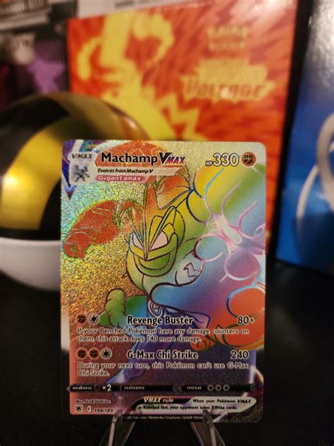 Pokemon Tcg Machamp Vmax Rainbow Hyper Secret Rare Swsh Astral