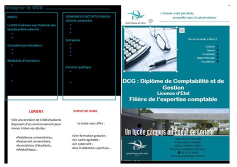 DCG Diplôme de comptabilité et de gestion Lycée Dupuy de Lôme LORIENT