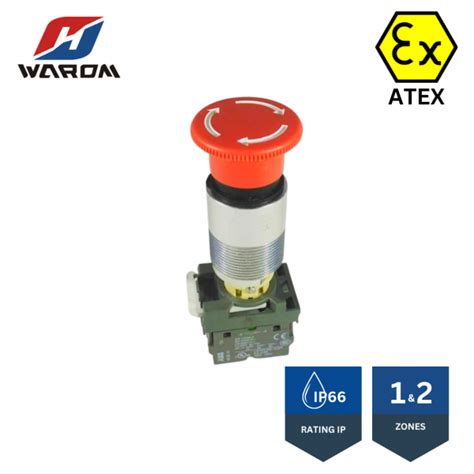 Warom Emergency Stop Mushroom Explosion Proof Button Turn To Release