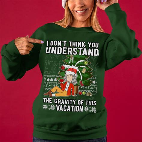 Women S Funny Science Isaac Newton Ugly Christmas Sweater