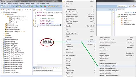 Eclipse Ide How To Generate Getters And Setters Benchresourcesnet