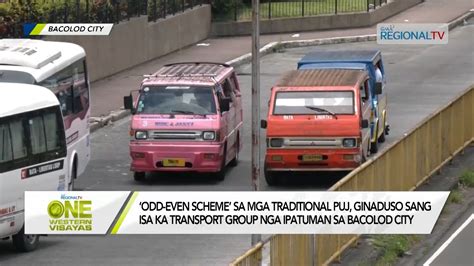 One Western Visayas Odd Even Ccheme Sa Mga Traditional Puj Sa