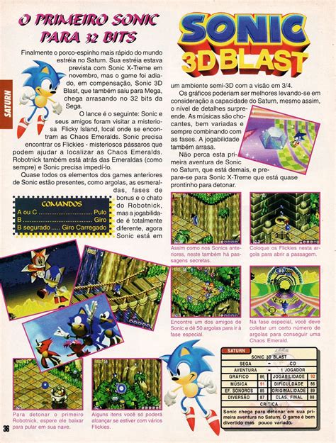 Sonic 3d Blast Of Sega Saturn In Gamers Nº 15