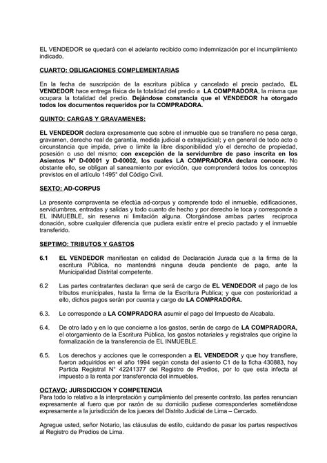 Minuta Compra Venta Terreno Pdf