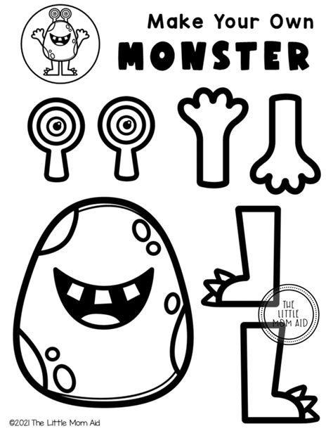 Free Printable Make Your Own Monster Craft The Little Mom Aid