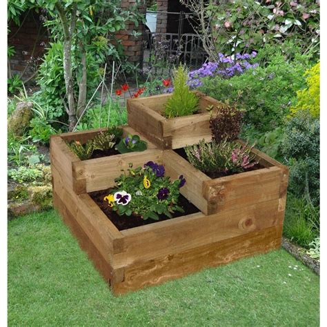 Forest Caledonian Tiered Wooden Raised Bed Jardines Elevados De