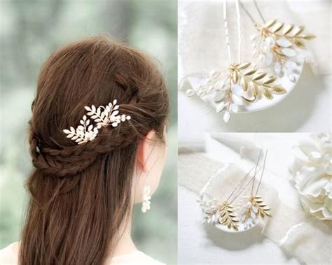 Rhinestone Headpiece Wedding Gold Bridal Hair Pin Rose Gold Wedding