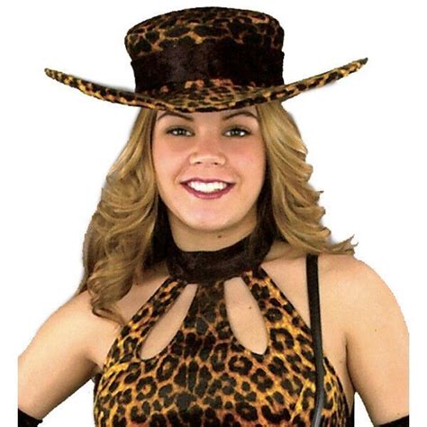 Ladies Leopard Pimp Hat Black Trim Solid Black Cheetah Print Leopard