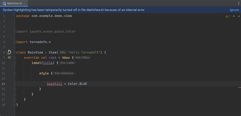 Kotlin Why Do I Get An Internal Error And Syntax Highlighting Turned