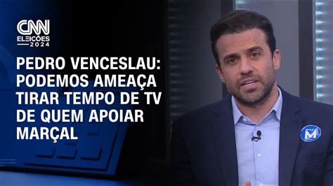 Pedro Venceslau Podemos ameaça tirar tempo de TV de quem apoiar Marçal