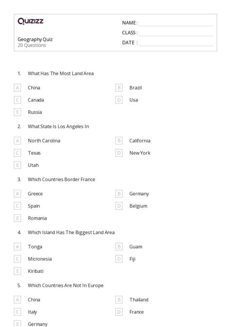 50 Geography Worksheets On Quizizz Free And Printable