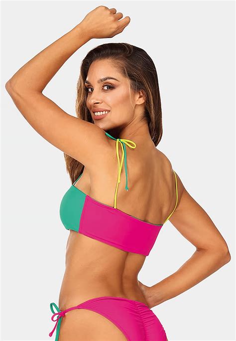Bandeau biustonosz Góra od bikini typu szarfa neonowe kolory FG Sklep Feba