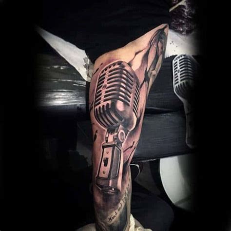 90 Microphone Tattoo Designs For Men Manly Vocal Ink