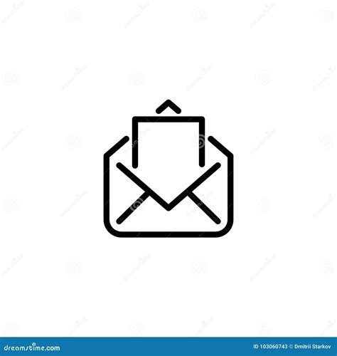 Modern Mail Line Icon Stock Vector Illustration Of Isolated 103060743