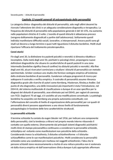 La personalità e i suoi disturbi Seconda parte i disturbi di