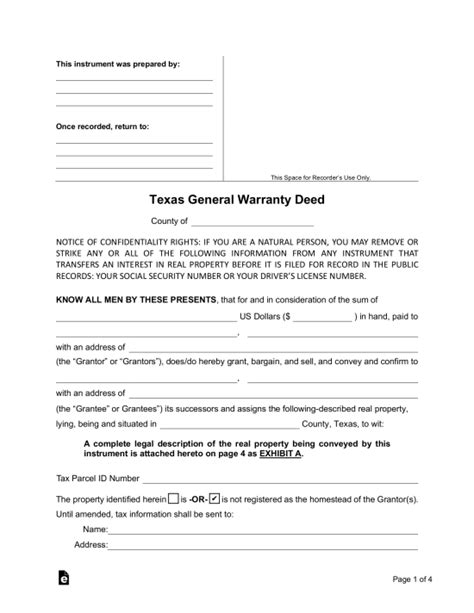 Free Texas Quit Claim Deed Form Pdf Word Eforms