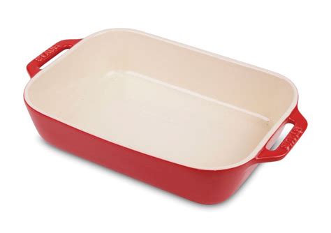 Staub Ceramic Rectangular Baking Dish 10 5 X 7 5 Inch Cherry Red Free