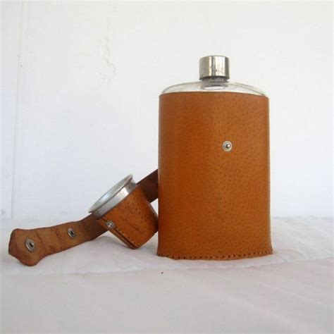 Hide Leather Bound Hip Flask Made In England Glass Flask With Etsy