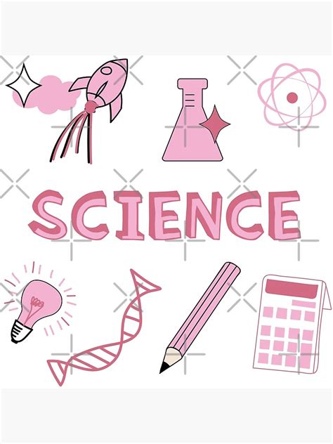 Pink Science School Subject Sticker Pack Poster By The Goods Redbubble