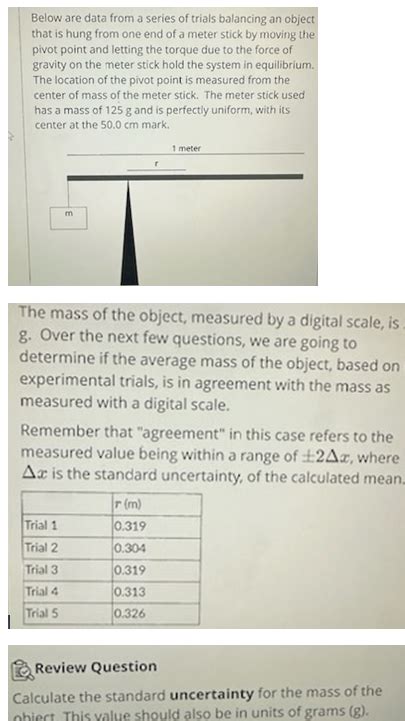 Solved Below Are Data From A Series Of Trials Balancing An Chegg