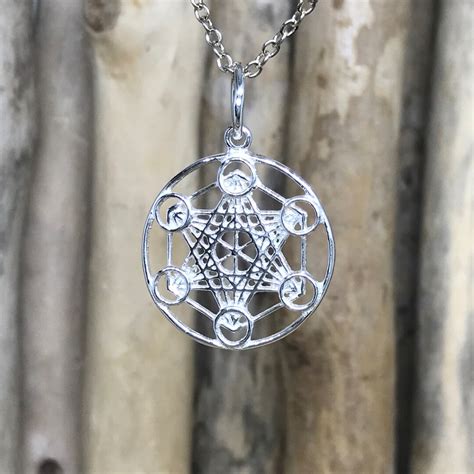 Metatrons Cube Sterling Silver Metatrons Cube Pendant Necklace