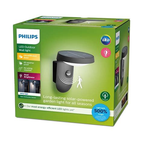 Philips Tyla Applique Murale Solaire Anthracite K Ip Tecniba