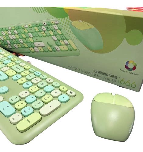 Combo Inal Mbrico Teclado Mouse Mofii Verde Pad Mouselum Env O Gratis