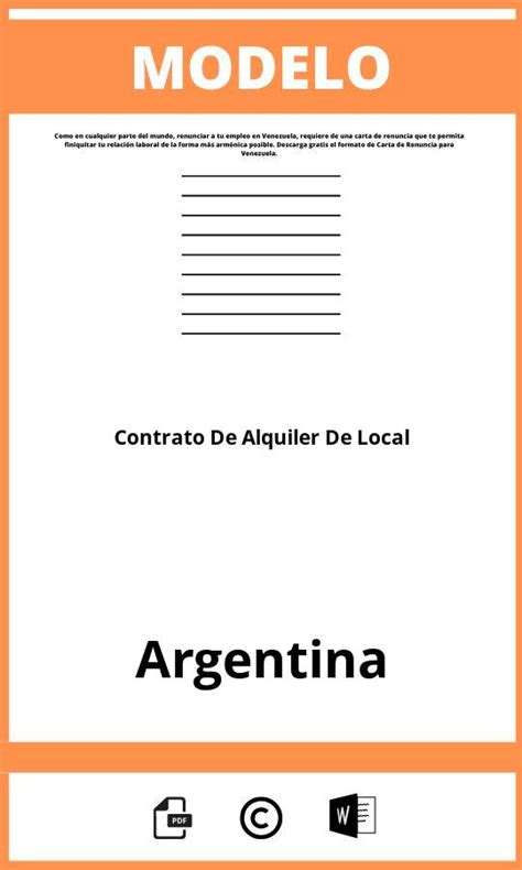 Modelo De Contrato De Alquiler De Local