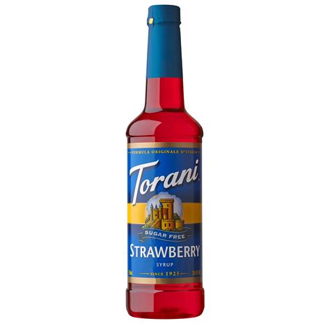 Torani Sugar Free Strawberry Syrup Fruity Flavoring For Drinks 25 4 Fl Oz