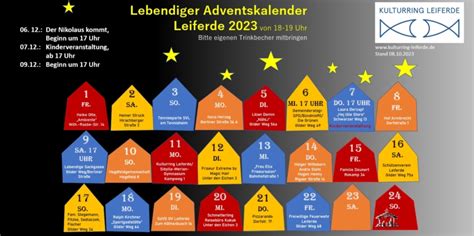 Lebendiger Adventskalender Kulturring Leiferde De