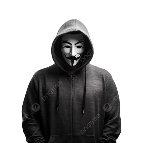 Man Wearing Jacket Hoodie In Anonymous Hacker Theme Steal Login