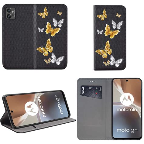 Etui Do Motorola Moto G Zamykane Malowane Wz R Motyle Szk O