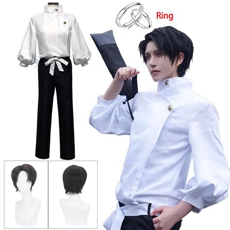 Okkotsu Yuta Cosplay Jujutsu Kaisen Okkotsu Yuta Cosplay Costume Anime Uniform Wig Ring Suit ...