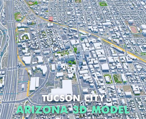 Tucson City Arizona Usa D Model Flippednormals