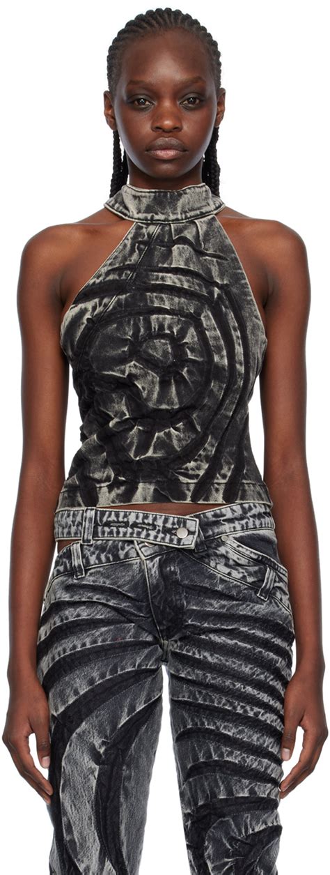 SSENSE Canada Exclusive Black Denim Tank Top By Masha Popova On Sale