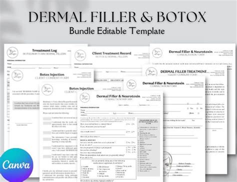 Editable Botulinum Toxin And Dermal Filler Bundle Forms Botox Client