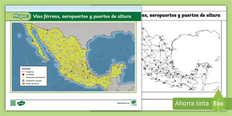 Mapa Vías Férreas Aeropuertos Y Puertos De Altura