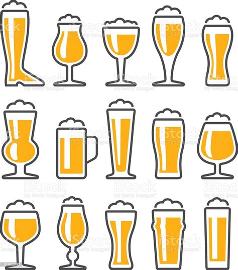 Beer Glasses Icon Set Stock Illustration Download Image Now Beer Alcohol Pint Glass