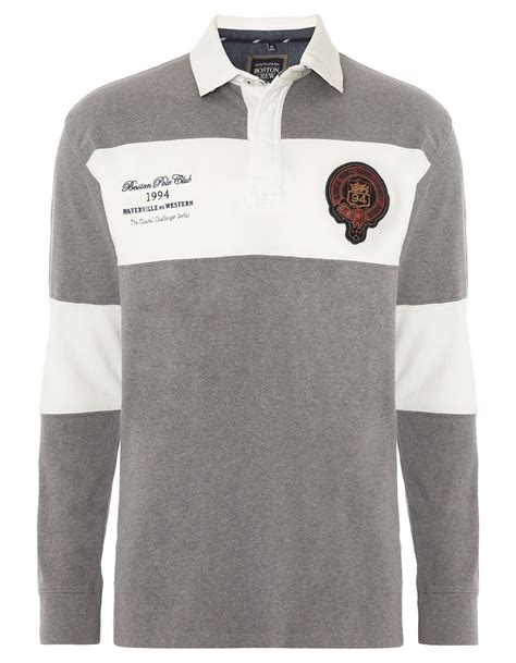 Boston Crew Long Sleeve Polo Shirt Men George At Asda