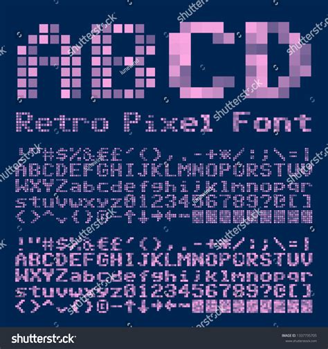 Fun Old Style Pixel Art Font เวกเตอร์สต็อก ปลอดค่าลิขสิทธิ์ 1337735705 Shutterstock